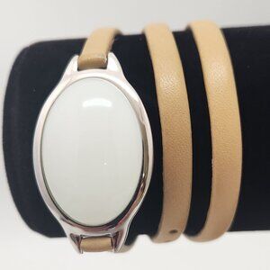 Skagen Sea Glass Wrap Around Leather Bracelet #764
